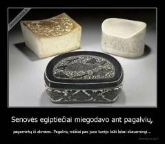 Senovės egiptiečiai miegodavo ant pagalvių, - pagamintų iš akmens. Pagalvių mūšiai pas juos turėjo būti labai skausmingi...