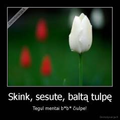Skink, sesute, baltą tulpę - Tegul mentai b*b* čiulpe!