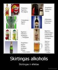 Skirtingas alkoholis - Skirtingas ir efektas