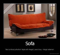Sofa - Nes kai tėvai prikelia ir liepia eiti miegot į savo lovą - miego nebenori.