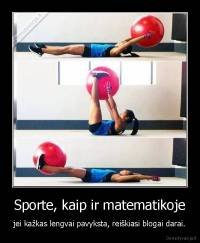 Sporte, kaip ir matematikoje - jei kažkas lengvai pavyksta, reiškiasi blogai darai.