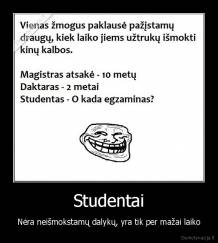 Studentai - Nėra neišmokstamų dalykų, yra tik per mažai laiko