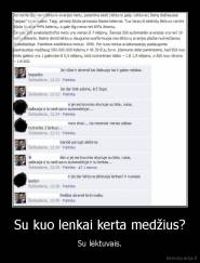 Su kuo lenkai kerta medžius? - Su lėktuvais.