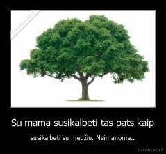 Su mama susikalbeti tas pats kaip - susikalbeti su medžiu. Neimanoma..