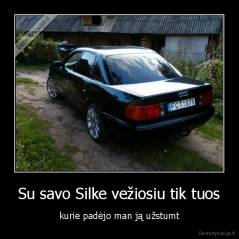Su savo Silke vežiosiu tik tuos - kurie padėjo man ją užstumt