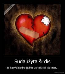 Sudaužyta širdis - Ją galima suklijuoti,bet vis tiek liks įskilimas. 