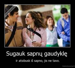 Sugauk sapnų gaudyklę  - ir atsibusk iš sapno, jis ne tavo.