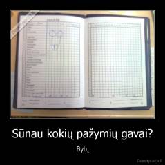 Sūnau kokių pažymių gavai? - Bybį