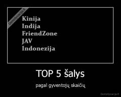 TOP 5 šalys - pagal gyventojų skaičių