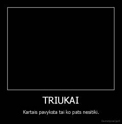 TRIUKAI - Kartais pavyksta tai ko pats nesitiki.