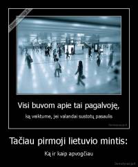 Tačiau pirmoji lietuvio mintis: - Ką ir kaip apvogčiau