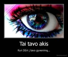 Tai tavo akis - Kuri žiūri į tavo gyvenimą...