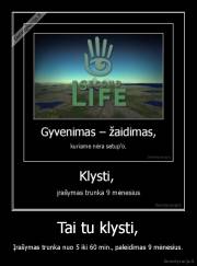 Tai tu klysti, - Įrašymas trunka nuo 5 iki 60 min., paleidimas 9 mėnesius.