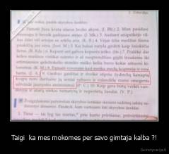 Taigi  ka mes mokomes per savo gimtaja kalba ?! - 