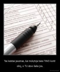 Tas keistas jausmas, kai mokytoja taiso TAVO kontr - olinį, o TU stovi šalia jos.
