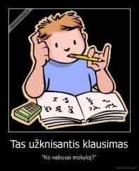 Tas užknisantis klausimas - "Ko nebuvai mokyloj?"