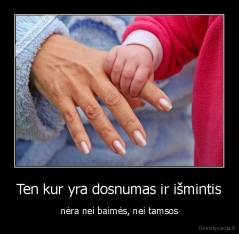 Ten kur yra dosnumas ir išmintis - nėra nei baimės, nei tamsos