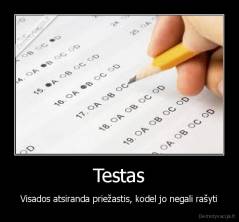 Testas - Visados atsiranda priežastis, kodel jo negali rašyti