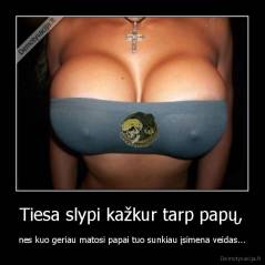 Tiesa slypi kažkur tarp papų, - nes kuo geriau matosi papai tuo sunkiau įsimena veidas...