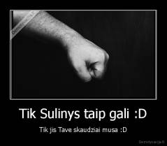 Tik Sulinys taip gali :D - Tik jis Tave skaudziai musa :D