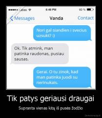 Tik patys geriausi draugai - Supranta vienas kitą iš pusės žodžio