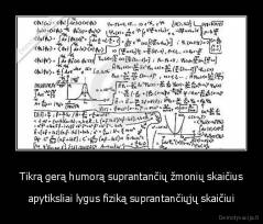 Tikrą gerą humorą suprantančių žmonių skaičius - apytiksliai lygus fiziką suprantančiųjų skaičiui