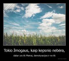 Tokio žmogaus, kaip kepsnio nebėra, - dabar yra tik Memai, demotyvacijos ir ne tik