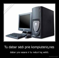 Tu dabar sėdi prie kompiuterio,nes - dabar yra vasara ir tu neturi ką veikti.