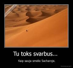 Tu toks svarbus...  - Kaip sauja smėlio Sacharoje.