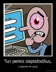 Turi penkis slaptažodžius, - o atsimeni tik vieną