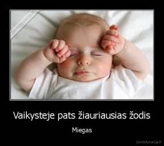 Vaikysteje pats žiauriausias žodis - Miegas
