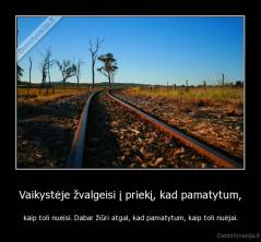 Vaikystėje žvalgeisi į priekį, kad pamatytum, - kaip toli nueisi. Dabar žiūri atgal, kad pamatytum, kaip toli nuėjai.
