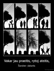 Vakar jau praeitis, rytoj ateitis, - Šiandien- dabartis 