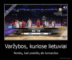 Varžybos, kuriose lietuviai - Norėtų, kad praloštų abi komandos