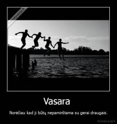 Vasara  - Norėčiau kad ji būtų nepamirštama su gerai draugais.