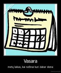 Vasara - metų laikas, kai nežinai kuri dabar diena