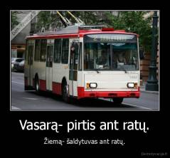 Vasarą- pirtis ant ratų. - Žiemą- šaldytuvas ant ratų.