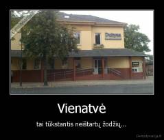 Vienatvė - tai tūkstantis neištartų žodžių...