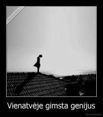 Vienatvėje gimsta genijus - 