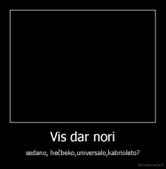 Vis dar nori - sedano, hečbeko,universalo,kabrioleto?