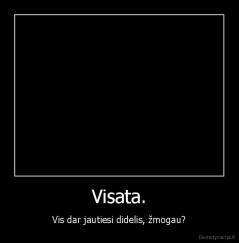Visata. - Vis dar jautiesi didelis, žmogau?