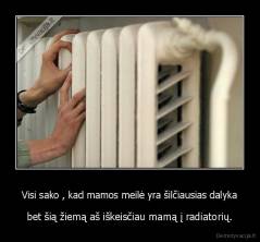 Visi sako , kad mamos meilė yra šilčiausias dalyka - bet šią žiemą aš iškeisčiau mamą į radiatorių.