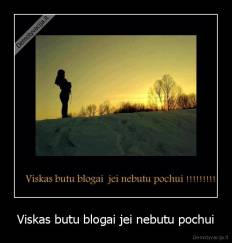 Viskas butu blogai jei nebutu pochui - 