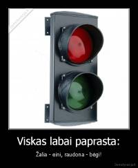 Viskas labai paprasta: - Žalia - eini, raudona - bėgi!