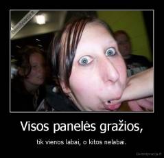 Visos panelės gražios, - tik vienos labai, o kitos nelabai.