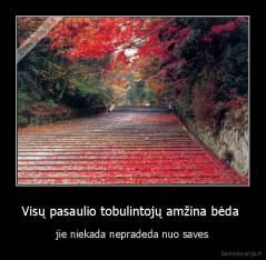 Visų pasaulio tobulintojų amžina bėda  - jie niekada nepradeda nuo saves