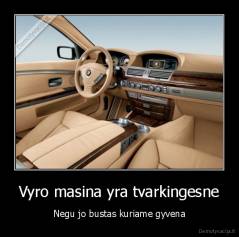 Vyro masina yra tvarkingesne - Negu jo bustas kuriame gyvena