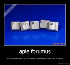 apie forumus - usa:tau bando padet. Zydu forumas:ir taves klausia.lt:sako koks tu durnas