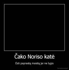 Čako Noriso katė - Ėsti paprastą maistą jai ne lygis