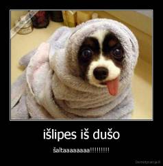 išlipes iš dušo - šaltaaaaaaaa!!!!!!!!!
